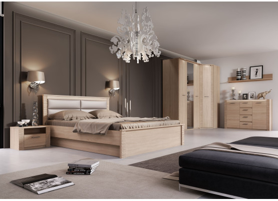 Кровать 1600 "Элана" спальня Дуб сонома фабрика МебельГрад - 2 Кровать 1600 "Элана" спальня Дуб сонома, МебельГрад
