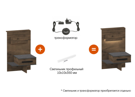 Тумба прикроватная "Глазго" спальня, МебельГрад