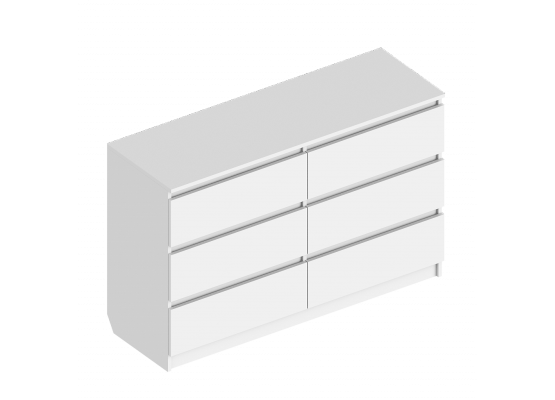 Комод с 6 ящиками 1200х400х770, Велес