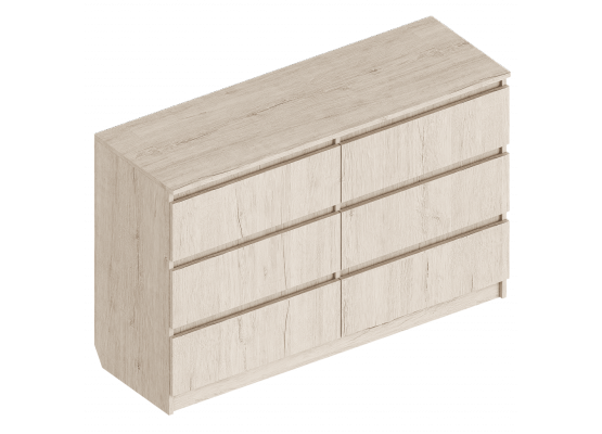 Комод с 6 ящиками 1200х400х770, Велес
