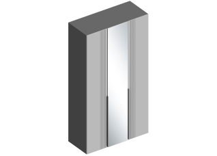 Шкаф 3-ств "Вита" 1200х520х2200 Тёмно серый