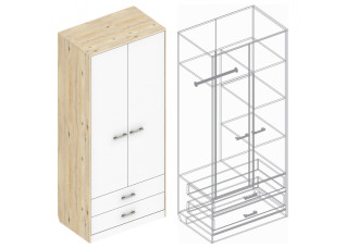 Шкаф 2-ств с 2 ящиками 945х600х2200